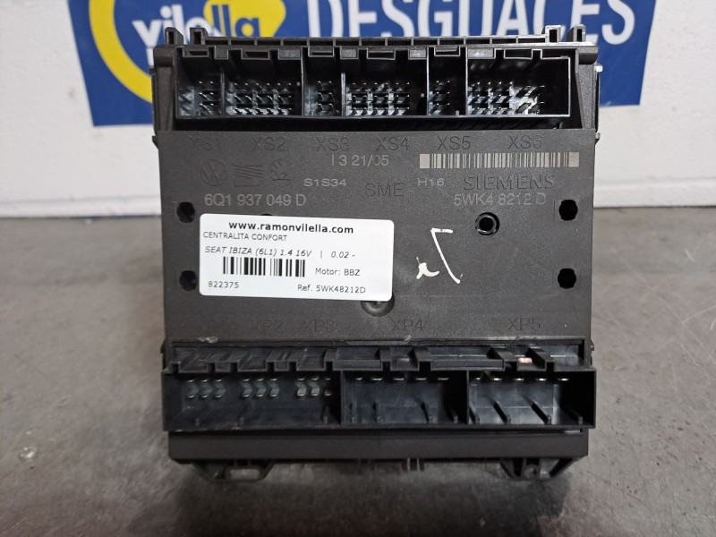 Recambio de centralita confort para seat ibiza (6l1) 1.4 16v | 0.02 - ... 1.4 16v | 0.02 - ... referencia OEM IAM 5WK48212D 6Q19