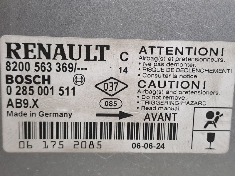 Recambio de centralita airbag para renault clio iii authentique | 01.07 - 12.10 authentique | 01.07 - 12.10 referencia OEM IAM 0