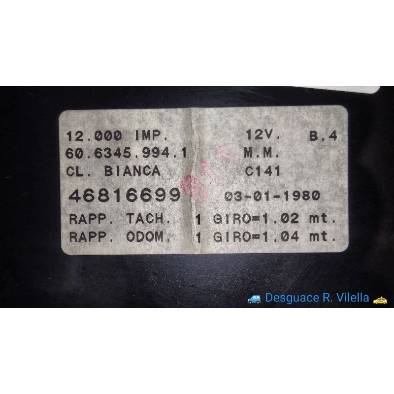 Recambio de cuadro instrumentos para fiat brava (182) jtd 105 / 100 clima | 08.00 - ... jtd 105 / 100 clima | 08.00 - ... refere