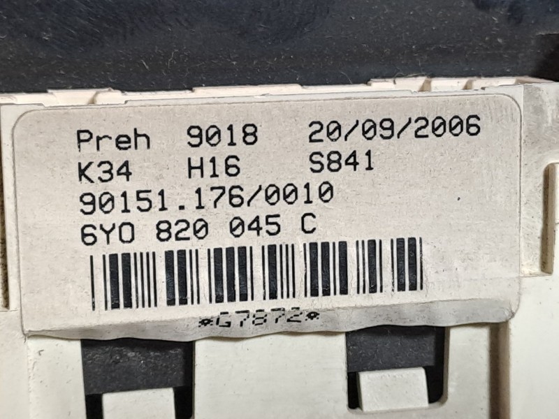 Recambio de mando calefaccion aire acondicionado para skoda fabia (6y2/6y3) referencia OEM IAM 6Y0820045C 901511760010 