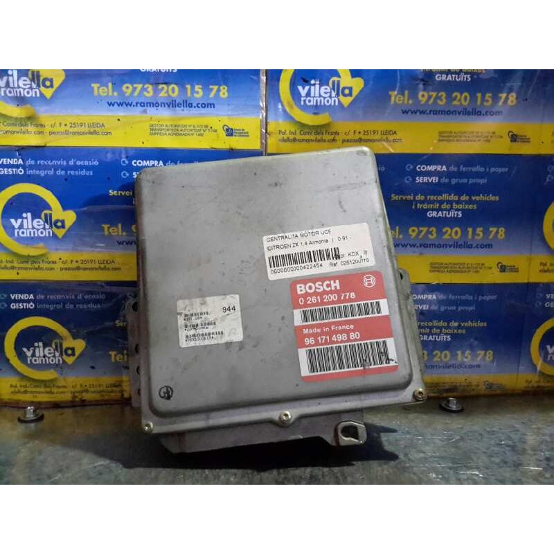 Recambio de centralita motor uce para citroen zx 1,4 armonia | 0.91 - ... 1,4 armonia | 0.91 - ... referencia OEM IAM 0261200778