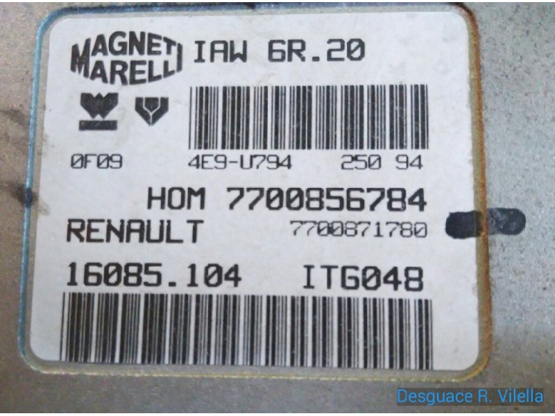 Recambio de centralita motor uce para renault twingo (co6) 1.2 (c066/67/68) | 07.96 - ... 1.2 (c066/67/68) | 07.96 - ... referen