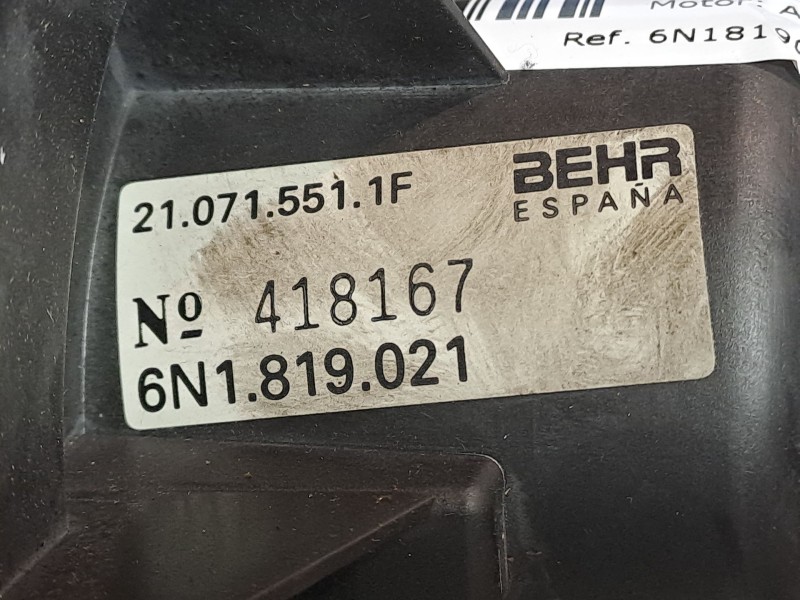 Recambio de motor calefaccion para seat arosa (6h1) 1.0 referencia OEM IAM 6N1819021 418167  Recambio de motor calefaccion para seat arosa (6h1) 1.0 referencia OEM IAM 6N1819021 418167