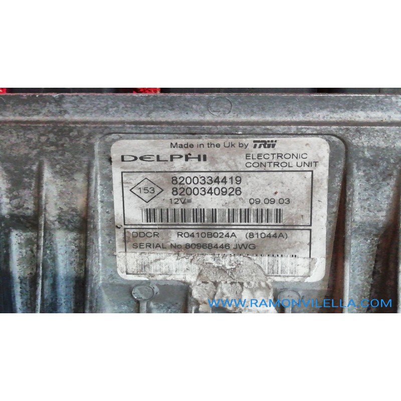 Recambio de centralita motor uce para renault scenic ii 1.5 dci diesel | 0.03 - 0.09 1.5 dci diesel | 0.03 - 0.09 referencia OEM