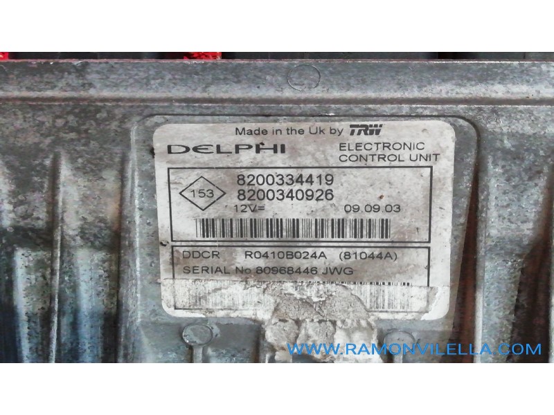 Recambio de centralita motor uce para renault scenic ii 1.5 dci diesel | 0.03 - 0.09 1.5 dci diesel | 0.03 - 0.09 referencia OEM