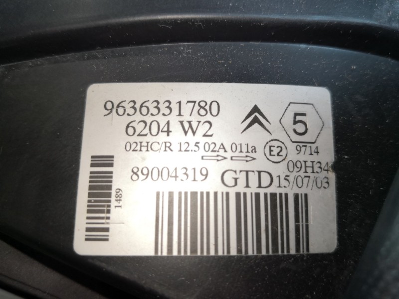 Recambio de faro izquierdo para citroen saxo 1.5 diesel referencia OEM IAM   