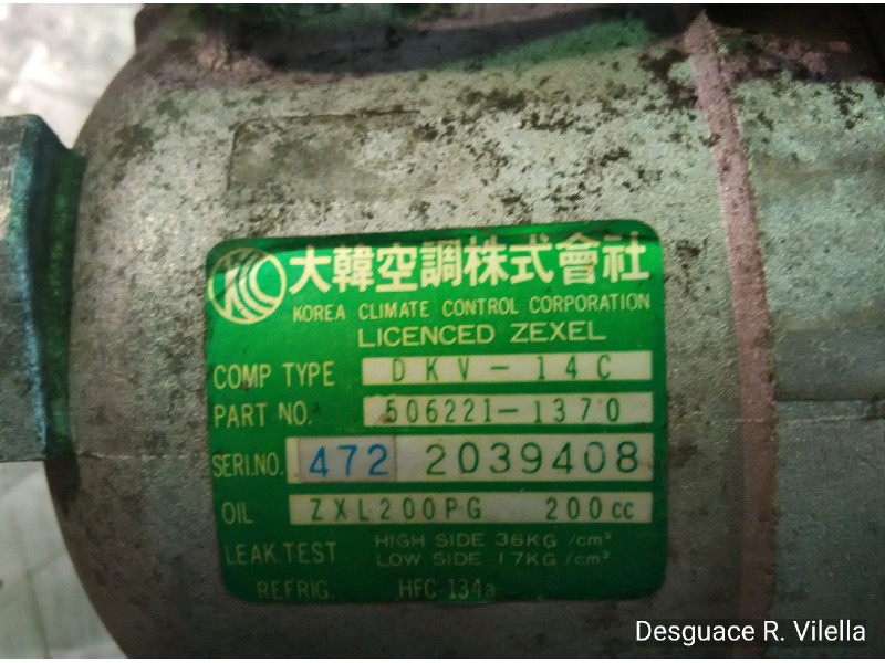 Recambio de compresor aire acondicionado para kia sportage básico (5-ptas.) | 10.94 - 12.01 básico (5-ptas.) | 10.94 - 12.01 ref