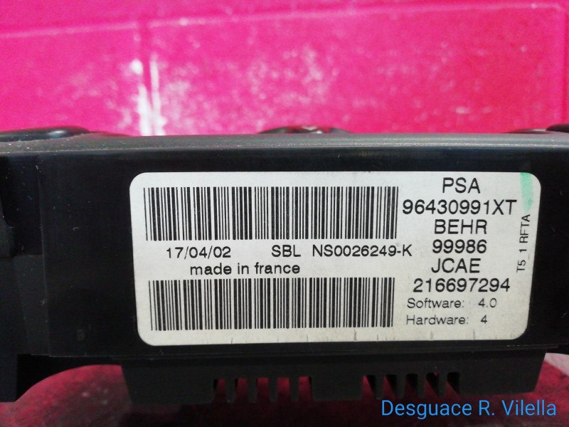 Recambio de mando climatizador para peugeot 307 (s1) xn | 04.01 - 12.03 xn | 04.01 - 12.03 referencia OEM IAM 96430991XT 2166972