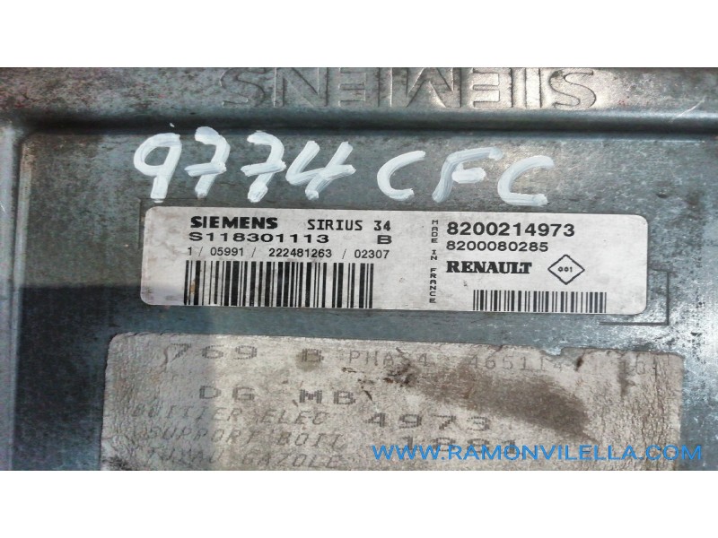 Recambio de centralita motor uce para renault megane i scenic (ja0) 1.6 16v kaleido | 01.99 - 12.99 1.6 16v kaleido | 01.99 - 12