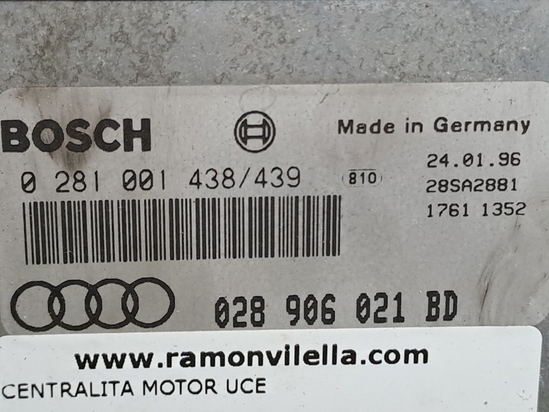 Recambio de centralita motor uce para audi a4 berlina (b5) referencia OEM IAM 0281011438  