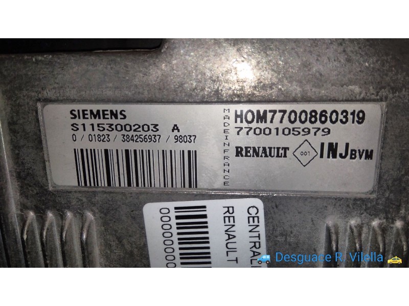 Recambio de centralita motor uce para renault megane i berlina hatchback (ba0) 1.6e alize | 01.96 - 12.99 1.6e alize | 01.96 - 1