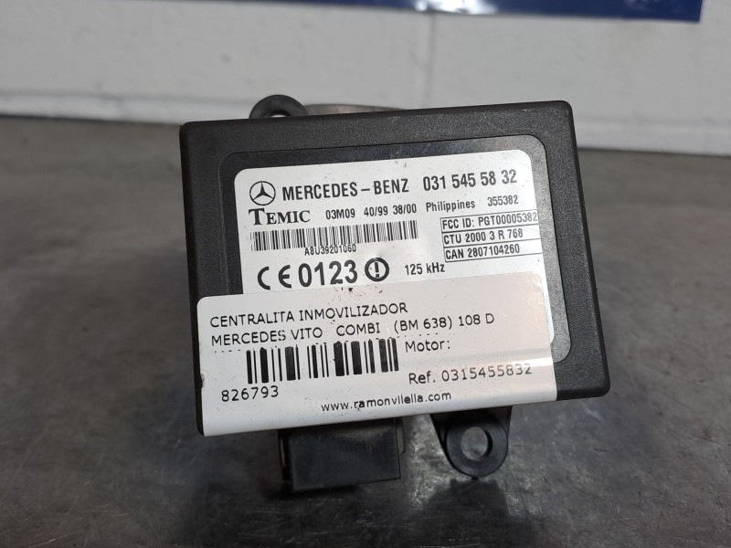 Recambio de centralita inmovilizador para mercedes vito combi (bm 638) 108 d  (638.164) | 02.96 - 12.99 vito combi (bm 638) 108 