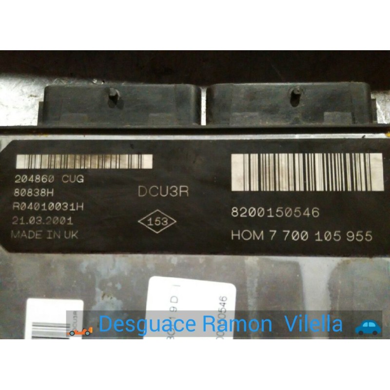 Recambio de centralita motor uce para renault clio ii fase i (b/cbo) 1.9 d | 0.98 - ... 1.9 d | 0.98 - ... referencia OEM IAM 82