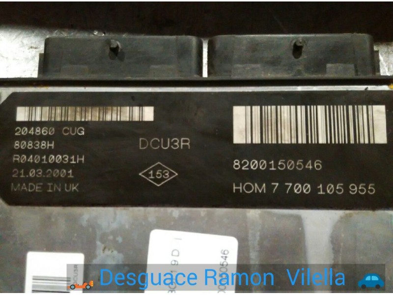 Recambio de centralita motor uce para renault clio ii fase i (b/cbo) 1.9 d | 0.98 - ... 1.9 d | 0.98 - ... referencia OEM IAM 82