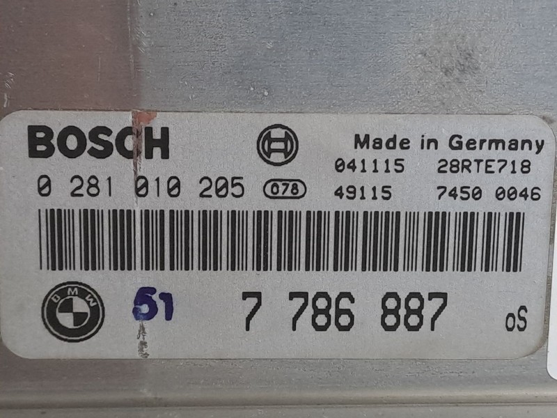 Recambio de centralita motor uce para bmw serie 3 berlina (e46) referencia OEM IAM 0281010205   Recambio de centralita motor uce para bmw serie 3 berlina (e46) referencia OEM IAM 0281010205