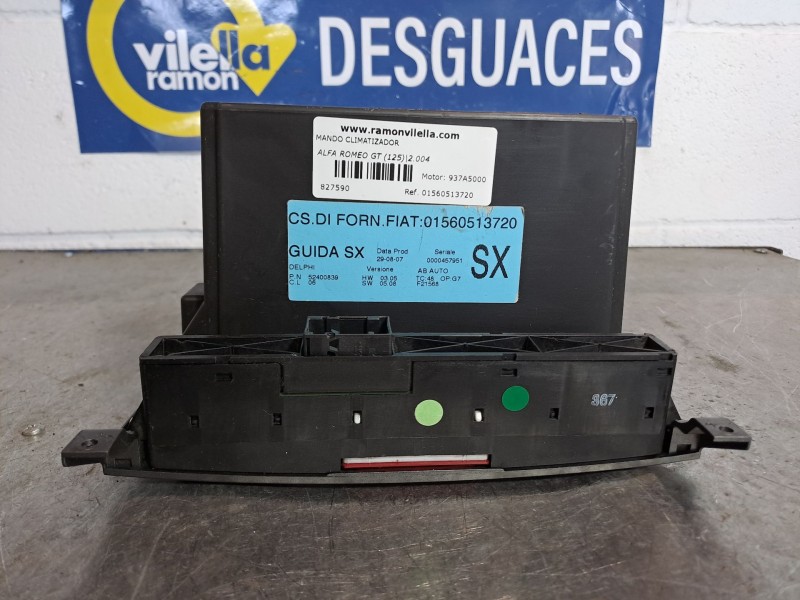 Recambio de mando climatizador para alfa romeo gt (125) 1.9 jtd 16v 150/ distinctive referencia OEM IAM 01560513720  
