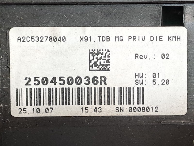 Recambio de cuadro instrumentos para renault laguna iii referencia OEM IAM 250450036R   Recambio de cuadro instrumentos para renault laguna iii referencia OEM IAM 250450036R