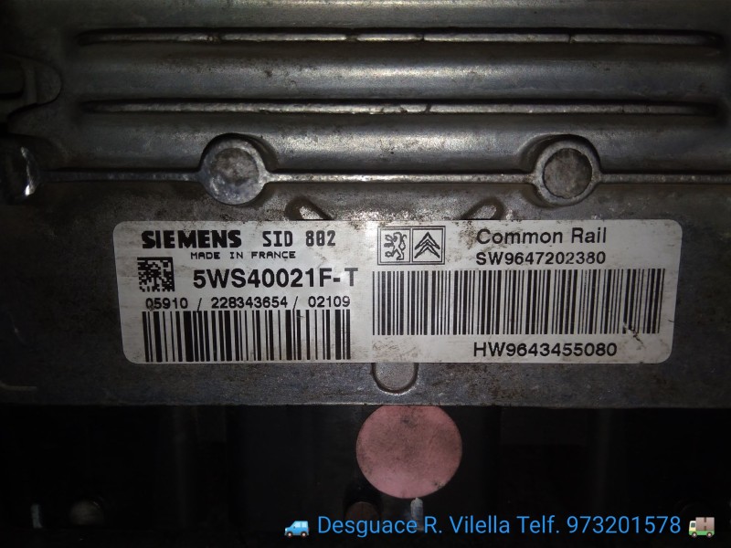 Recambio de centralita motor uce para citroen c3 1.4 hdi sx | 04.02 - 12.06 1.4 hdi sx | 04.02 - 12.06 referencia OEM IAM 5WS400