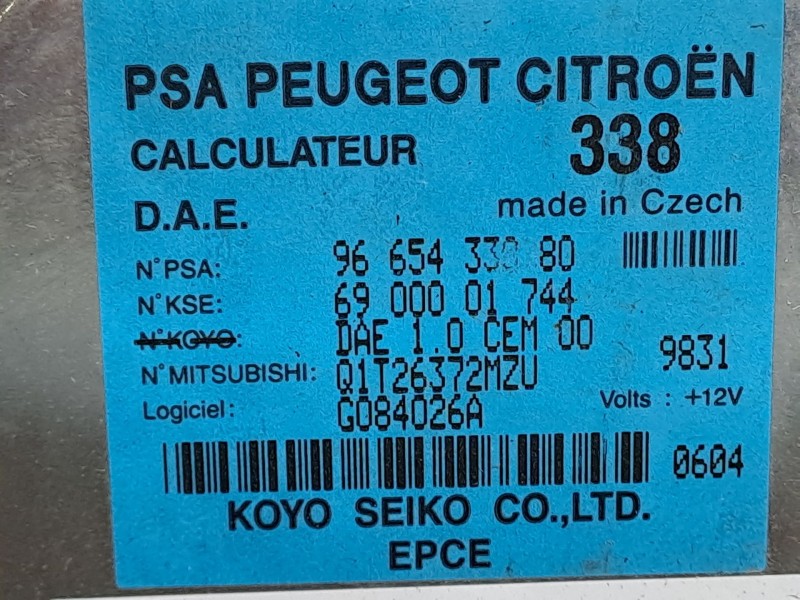 Recambio de centralita direccion asistida para citroen c3 1.4 audace referencia OEM IAM 9665433080  
