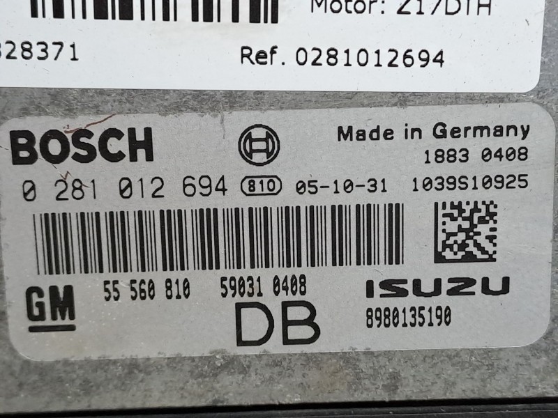 Recambio de centralita motor uce para opel astra h berlina referencia OEM IAM 0281012694 55560810 