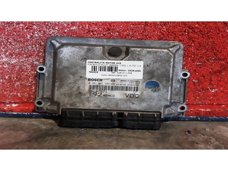 Recambio de centralita motor uce para fiat stilo multi wagon (192) 1.9 jtd 115 | 0.03 - ... 1.9 jtd 115 | 0.03 - ... referencia 