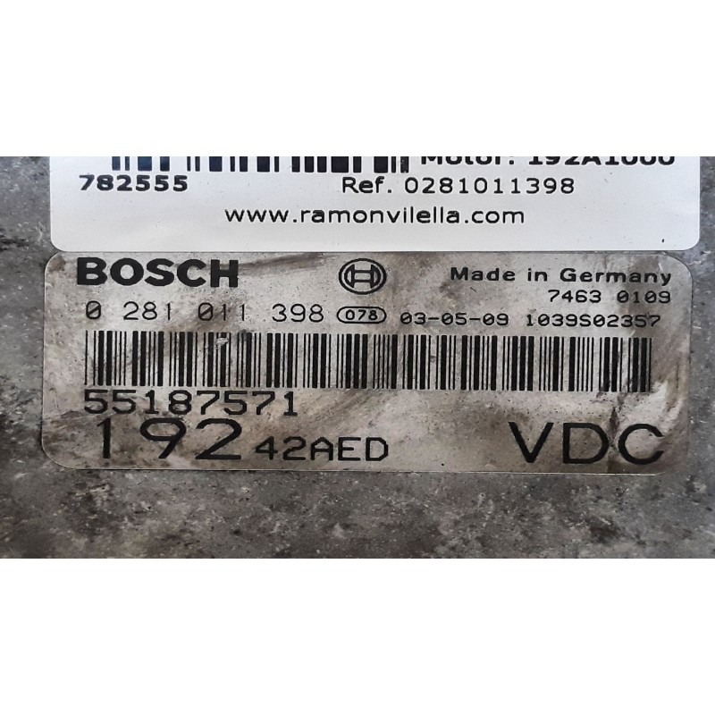 Recambio de centralita motor uce para fiat stilo multi wagon (192) 1.9 jtd 115 | 0.03 - ... 1.9 jtd 115 | 0.03 - ... referencia 