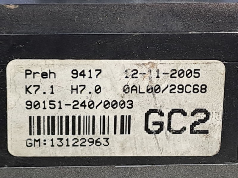 Recambio de mando climatizador para opel astra h berlina referencia OEM IAM 13122963  