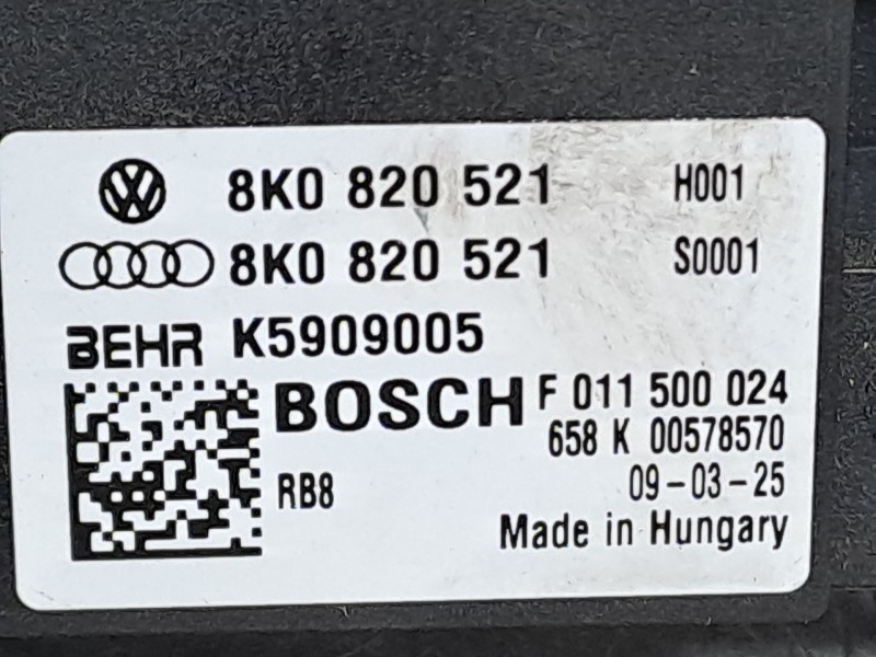 Recambio de resistencia calefaccion para audi a5 2.0 tfsi 211 referencia OEM IAM 8K0820521 K5909005 