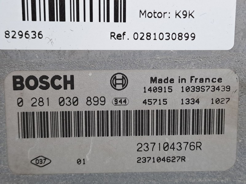 Recambio de centralita motor uce para renault kangoo dynamique referencia OEM IAM 0281030899  