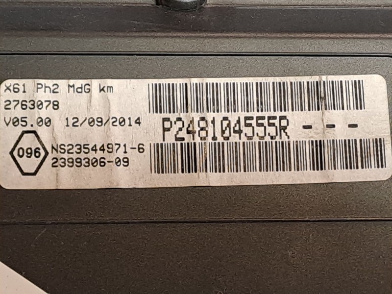 Recambio de cuadro instrumentos para renault kangoo dynamique referencia OEM IAM P248104555R 239930609 NS235449716