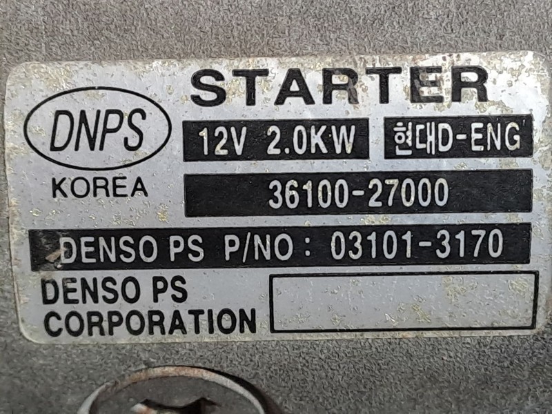 Recambio de motor arranque para kia carens 2.0 crdi ex monovolumen referencia OEM IAM 3610027000 031013170 