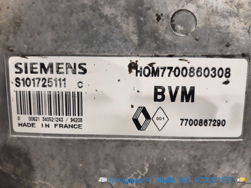 Recambio de centralita motor uce para renault laguna (b56) 1.8 rn (b56b) | 12.96 - 12.97 1.8 rn (b56b) | 12.96 - 12.97 referenci