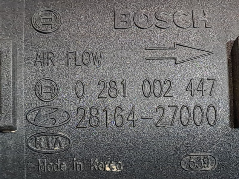 Recambio de caudalimetro para kia carens 2.0 crdi ex monovolumen referencia OEM IAM 0281002447 2816427000 