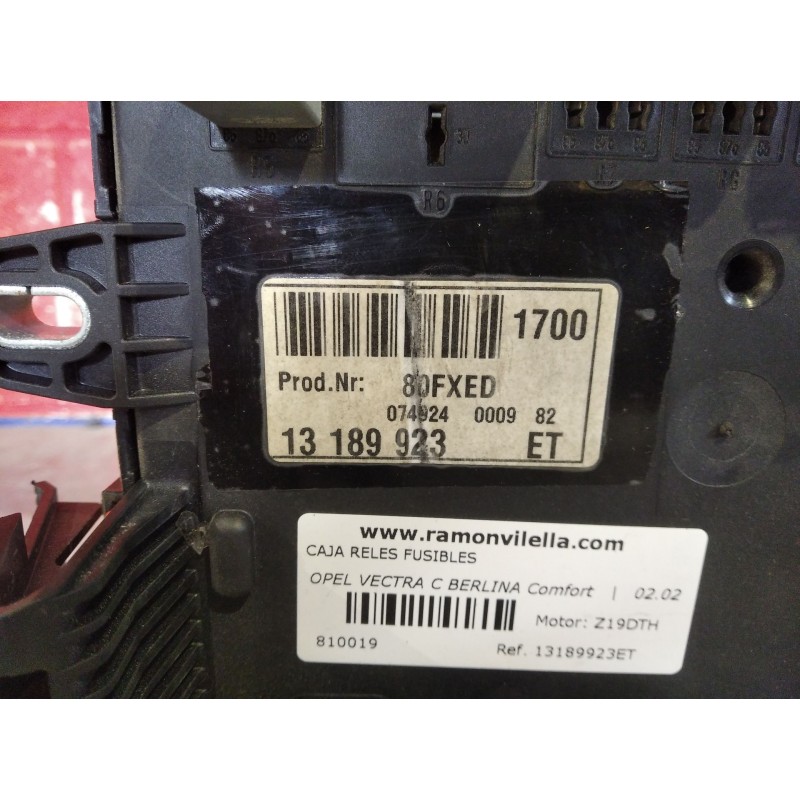 Recambio de caja reles fusibles para opel vectra c berlina comfort | 02.02 - 12.05 comfort | 02.02 - 12.05 referencia OEM IAM 13