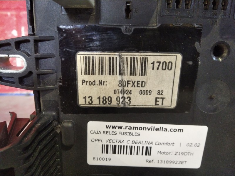 Recambio de caja reles fusibles para opel vectra c berlina comfort | 02.02 - 12.05 comfort | 02.02 - 12.05 referencia OEM IAM 13