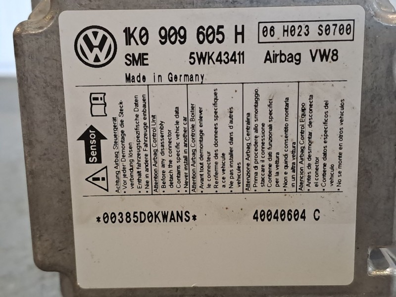 Recambio de centralita airbag para volkswagen golf v berlina (1k1) 2.0 tdi | 0.03 - 0.08 2.0 tdi | 0.03 - 0.08 referencia OEM IA