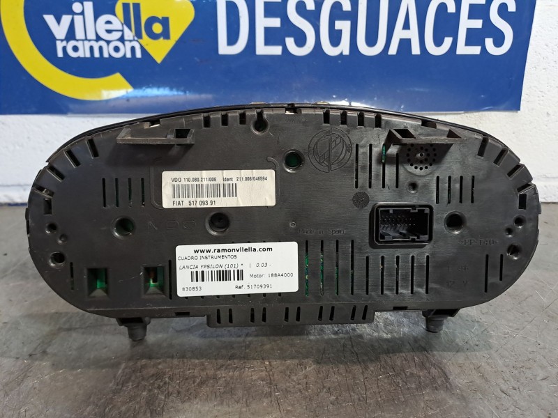 Recambio de cuadro instrumentos para lancia ypsilon (101)  | 0.03 - ...  | 0.03 - ... referencia OEM IAM 51709391   Recambio de cuadro instrumentos para lancia ypsilon (101)  | 0.03 - ...  | 0.03 - ... referencia OEM IAM 51709391