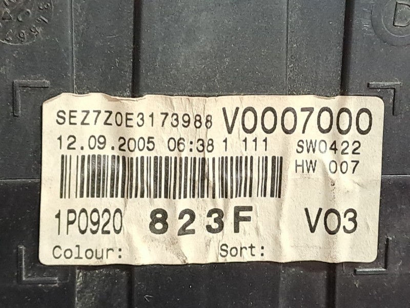 Recambio de cuadro instrumentos para seat leon (1p1)  | 0.05 - ...  | 0.05 - ... referencia OEM IAM 1P0920823F 110080280026  Recambio de cuadro instrumentos para seat leon (1p1)  | 0.05 - ...  | 0.05 - ... referencia OEM IAM 1P0920823F 110080280026