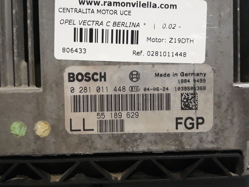 Recambio de centralita motor uce para opel vectra c berlina  | 0.02 - 0.05  | 0.02 - 0.05 referencia OEM IAM 0281011448  