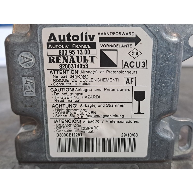Recambio de centralita airbag para renault kangoo (f/kc0) 1.5 dci diesel | 0.03 - ... 1.5 dci diesel | 0.03 - ... referencia OEM