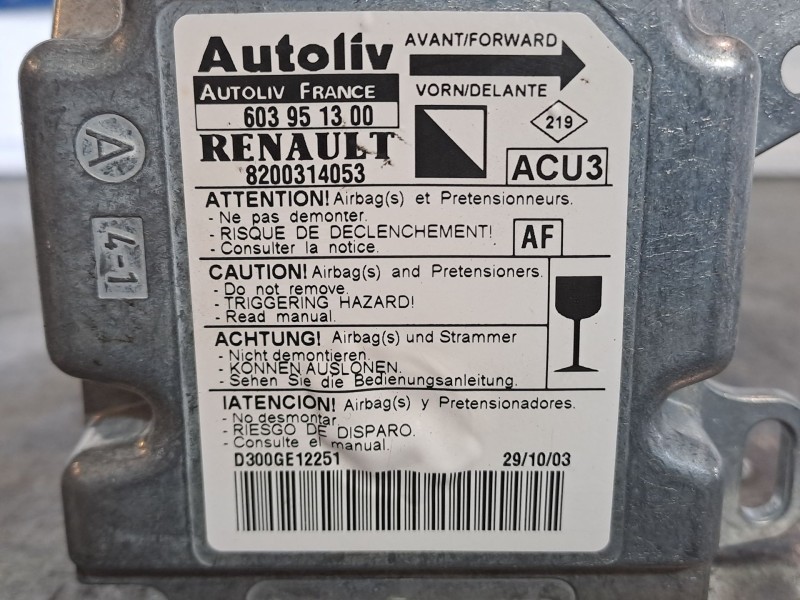 Recambio de centralita airbag para renault kangoo (f/kc0) 1.5 dci diesel | 0.03 - ... 1.5 dci diesel | 0.03 - ... referencia OEM