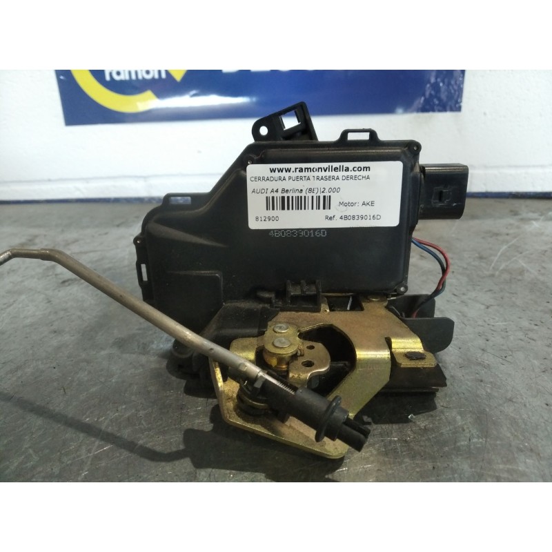 Recambio de cerradura puerta trasera derecha para audi a4 berlina (8e) 2.5 tdi quattro (132kw) referencia OEM IAM 4B0839016D  