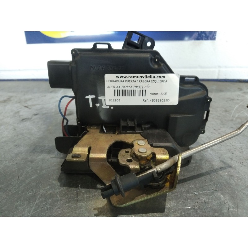 Recambio de cerradura puerta trasera izquierda para audi a4 berlina (8e) 2.5 tdi quattro (132kw) referencia OEM IAM 4B0839015D  