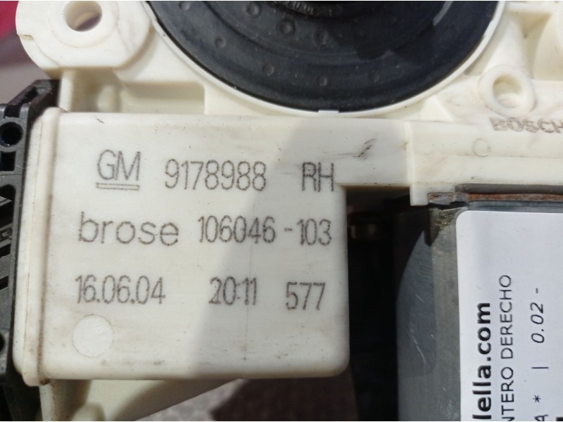 Recambio de motor elevalunas delantero derecho para opel vectra c berlina  | 0.02 - 0.05  | 0.02 - 0.05 referencia OEM IAM 91789