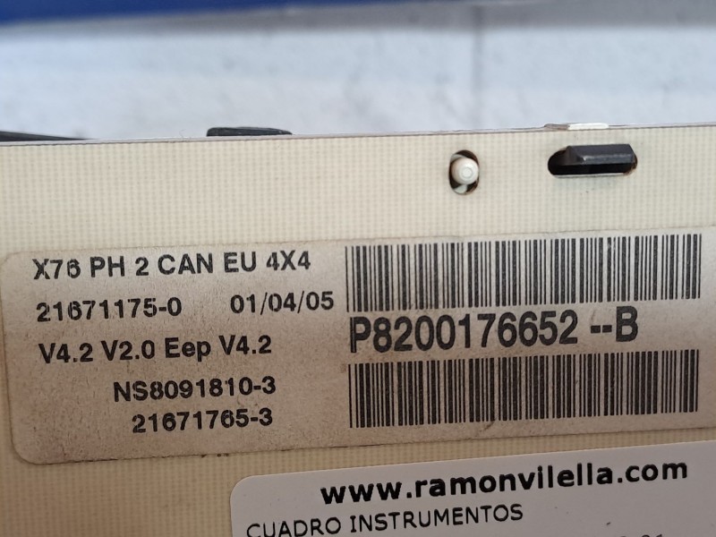 Recambio de cuadro instrumentos para renault kangoo 4x4  | 0.01 - ...  | 0.01 - ... referencia OEM IAM P8200176652B NS80918103 2