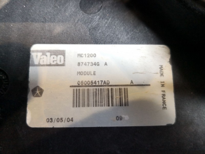 Recambio de electroventilador para chrysler voyager (rg) 2.8 crd cat referencia OEM IAM 05005417ADA MC1200 FS1456 Recambio de electroventilador para chrysler voyager (rg) 2.8 crd cat referencia OEM IAM 05005417ADA MC1200 FS1456