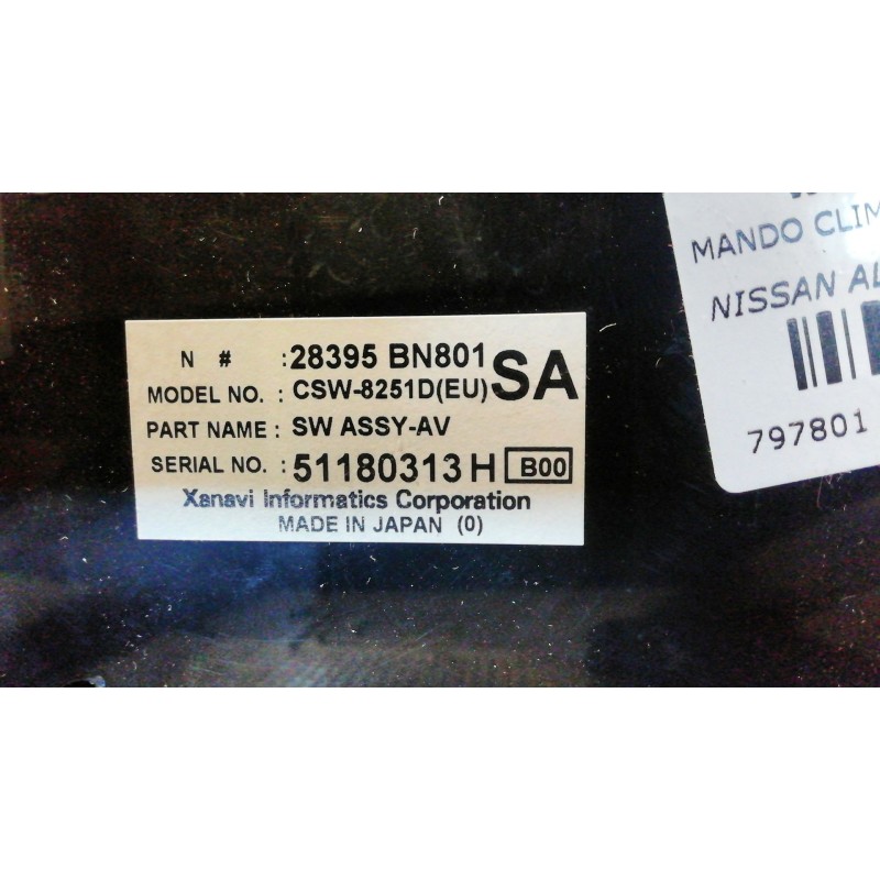 Recambio de mando climatizador para nissan almera (n16/e) 1.5 16v cat | 0.00 - ... 1.5 16v cat | 0.00 - ... referencia OEM IAM 2