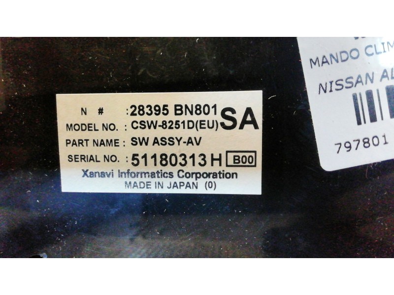 Recambio de mando climatizador para nissan almera (n16/e) 1.5 16v cat | 0.00 - ... 1.5 16v cat | 0.00 - ... referencia OEM IAM 2