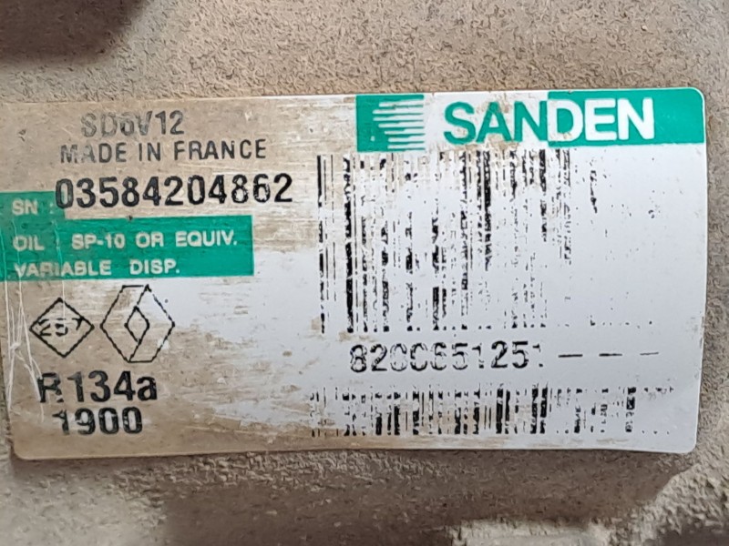 Recambio de compresor aire acondicionado para renault kangoo expression referencia OEM IAM 1900 8200651251 SD6V12 Recambio de compresor aire acondicionado para renault kangoo expression referencia OEM IAM 1900 8200651251 SD6V12