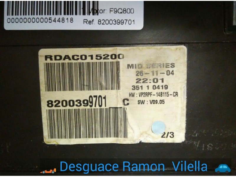 Recambio de cuadro instrumentos para renault megane ii coupe/cabrio extreme | 0.03 - ... extreme | 0.03 - ... referencia OEM IAM